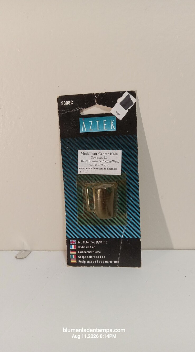 Aztek 9308C Airbrush 1cc Color Cup 1/32 oz Side Feed Gravity Metal Cup NEW